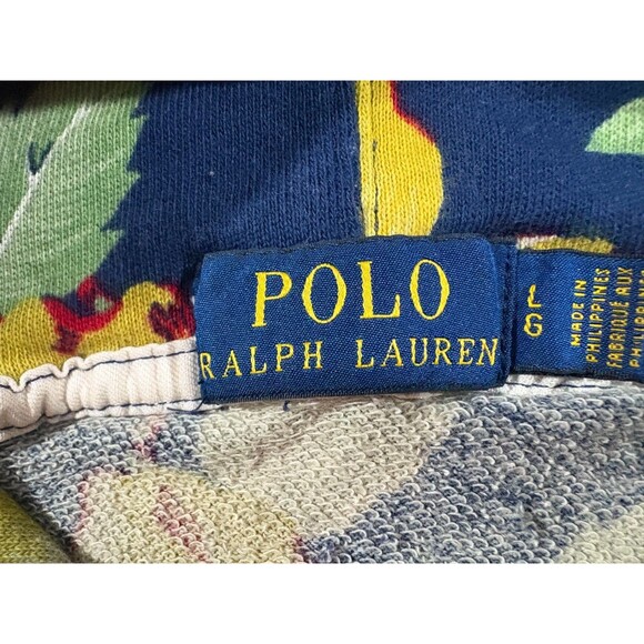 Polo Ralph Lauren Mens Floral Cotton Spa Terry Hoodie Pullover Sweatshirt Blue L - Picture 6 of 13